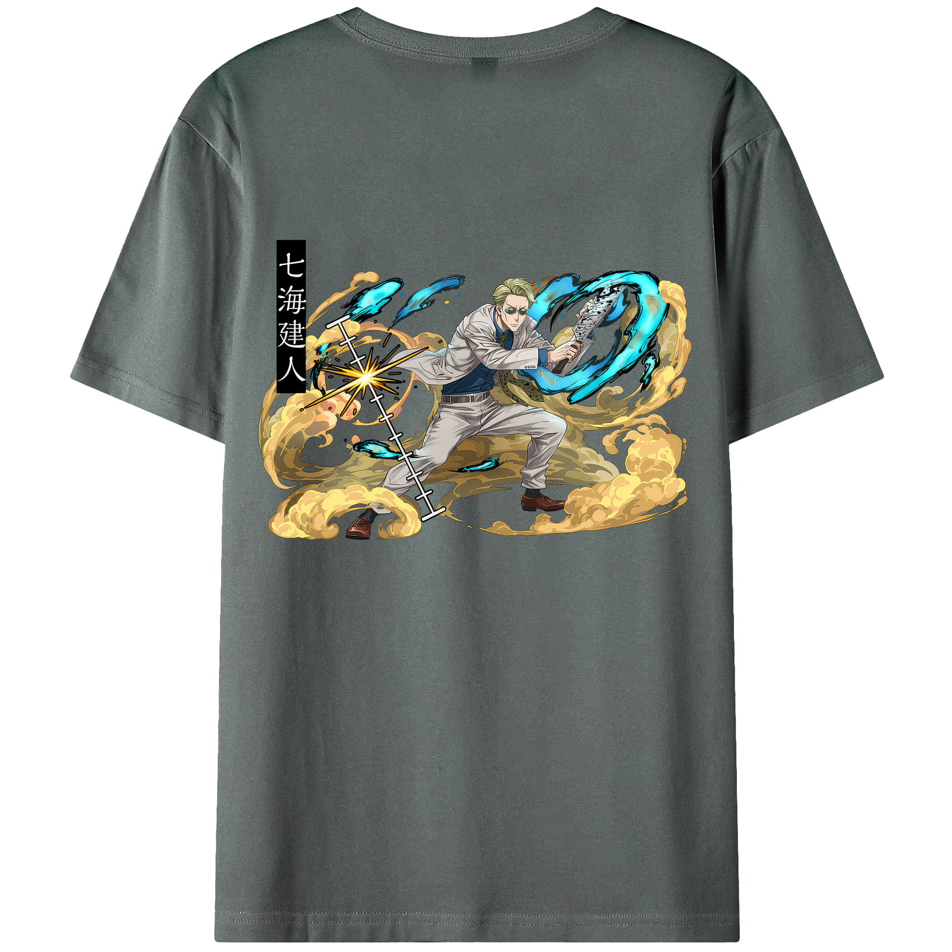 （画像用） 呪術廻戦 Jujutsu Kaisen 綿100％ メンズ半袖Tシャツ（バックプリント） 通気性